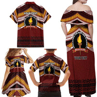 Personalised Tonga Beulah College Family Matching Off Shoulder Maxi Dress and Hawaiian Shirt Polynesian Ngatu Tribal LT9 - Polynesian Pride