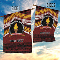 Personalised Tonga Beulah College Garden Flag Polynesian Ngatu Tribal