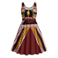 Personalised Tonga Beulah College Midi Dress Polynesian Ngatu Tribal - Polynesian Pride