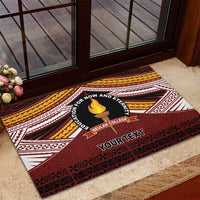 Personalised Tonga Beulah College Rubber Doormat Polynesian Ngatu Tribal