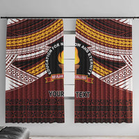 Personalised Tonga Beulah College Window Curtain Polynesian Ngatu Tribal