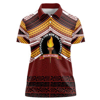 Personalised Tonga Beulah College Women Polo Shirt Polynesian Ngatu Tribal