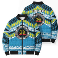 Personalised Tonga Lavengamalie College Bomber Puffer Jacket Polynesian Ngatu Tribal - Polynesian Pride