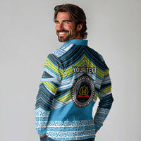 Personalised Tonga Lavengamalie College Long Sleeve Polo Shirt Polynesian Ngatu Tribal