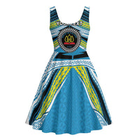 Personalised Tonga Lavengamalie College Midi Dress Polynesian Ngatu Tribal - Polynesian Pride