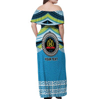 Personalised Tonga Lavengamalie College Off Shoulder Maxi Dress Polynesian Ngatu Tribal