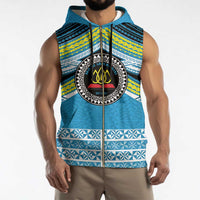 Personalised Tonga Lavengamalie College Sleeveless Zip Hoodie Polynesian Ngatu Tribal - Polynesian Pride