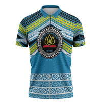 Personalised Tonga Lavengamalie College Zipper Polo Shirt Polynesian Ngatu Tribal - Polynesian Pride