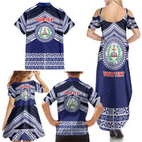 Personalised Tonga Sia'atoutai Theological College Family Matching Summer Maxi Dress and Hawaiian Shirt Polynesian Ngatu Tribal LT9 - Polynesian Pride