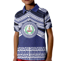 Personalised Tonga Sia'atoutai Theological College Kid Polo Shirt Polynesian Ngatu Tribal
