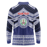 Personalised Tonga Sia'atoutai Theological College Long Sleeve Polo Shirt Polynesian Ngatu Tribal
