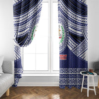 Personalised Tonga Sia'atoutai Theological College Window Curtain Polynesian Ngatu Tribal