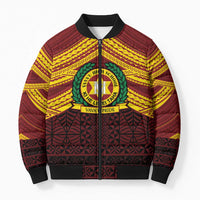 Personalised Tonga Vava'u High School Bomber Puffer Jacket Polynesian Ngatu Tribal - Polynesian Pride