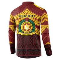 Personalised Tonga Vava'u High School Button Sweatshirt Polynesian Ngatu Tribal