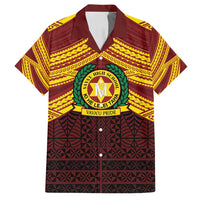 Personalised Tonga Vava'u High School Family Matching Long Sleeve Bodycon Dress and Hawaiian Shirt Polynesian Ngatu Tribal LT9 Dad's Shirt - Short Sleeve Red - Polynesian Pride