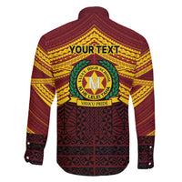 Personalised Tonga Vava'u High School Family Matching Long Sleeve Bodycon Dress and Hawaiian Shirt Polynesian Ngatu Tribal LT9 - Polynesian Pride