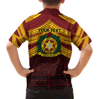 Personalised Tonga Vava'u High School Family Matching Off The Shoulder Long Sleeve Dress and Hawaiian Shirt Polynesian Ngatu Tribal LT9 - Polynesian Pride