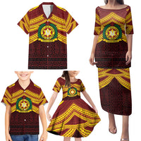 Personalised Tonga Vava'u High School Family Matching Puletasi and Hawaiian Shirt Polynesian Ngatu Tribal
