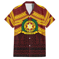 Personalised Tonga Vava'u High School Family Matching Summer Maxi Dress and Hawaiian Shirt Polynesian Ngatu Tribal LT9 Dad's Shirt - Short Sleeve Red - Polynesian Pride