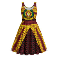 Personalised Tonga Vava'u High School Midi Dress Polynesian Ngatu Tribal - Polynesian Pride