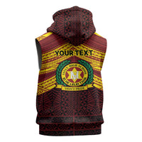 Personalised Tonga Vava'u High School Sleeveless Hoodie Polynesian Ngatu Tribal - Polynesian Pride