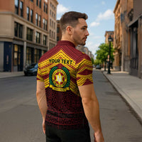 Personalised Tonga Vava'u High School Zipper Polo Shirt Polynesian Ngatu Tribal - Polynesian Pride