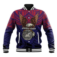 American Samoa Brave Eagle Personalized Baseball Jacket National Flag Color
