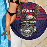 American Samoa Brave Eagle Personalized Beach Blanket National Flag Color