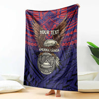 American Samoa Brave Eagle Personalized Blanket National Flag Color