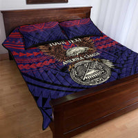 American Samoa Brave Eagle Personalized Quilt Bed Set National Flag Color