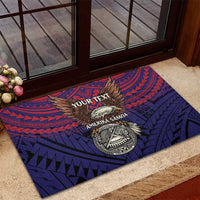 American Samoa Brave Eagle Personalized Rubber Doormat National Flag Color