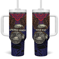 American Samoa Brave Eagle Personalized Tumbler With Handle National Flag Color
