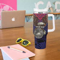 American Samoa Brave Eagle Personalized Tumbler With Handle National Flag Color