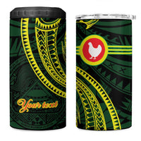 American Samoa Manua Cession Day Personalized 4 in 1 Can Cooler Tumbler Polynesian Wave Style