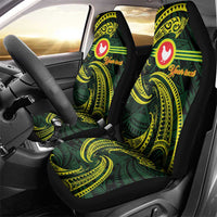 American Samoa Manua Cession Day Personalized Car Seat Cover Polynesian Wave Style