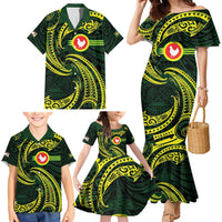 American Samoa Manua Cession Day Personalized Family Matching Mermaid Dress and Hawaiian Shirt Polynesian Wave Style
