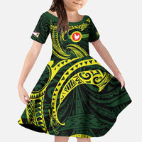 American Samoa Manua Cession Day Personalized Family Matching Off The Shoulder Long Sleeve Dress and Hawaiian Shirt Polynesian Wave Style
