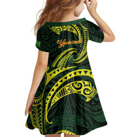 American Samoa Manua Cession Day Personalized Family Matching Off Shoulder Short Dress and Hawaiian Shirt Polynesian Wave Style