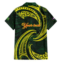 American Samoa Manua Cession Day Personalized Family Matching Short Sleeve Bodycon Dress and Hawaiian Shirt Polynesian Wave Style