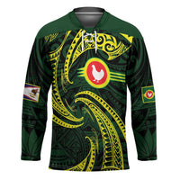 American Samoa Manua Cession Day Personalized Hockey Jersey Polynesian Wave Style - Polynesian Pride
