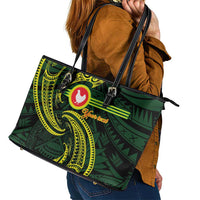American Samoa Manua Cession Day Personalized Leather Tote Bag Polynesian Wave Style