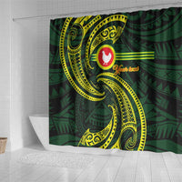 American Samoa Manua Cession Day Personalized Shower Curtain Polynesian Wave Style