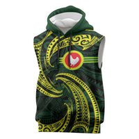 American Samoa Manua Cession Day Personalized Sleeveless Hoodie Polynesian Wave Style - Polynesian Pride
