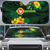 American Samoa Manu'atele Personalized Auto Sun Shade Manua Island Hibiscus Flowers - Polynesian Pride