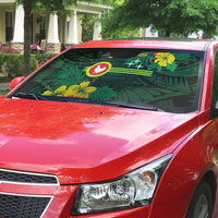 American Samoa Manu'atele Personalized Auto Sun Shade Manua Island Hibiscus Flowers - Polynesian Pride