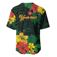 American Samoa Manu'atele Personalized Baseball Jersey Manua Island Hibiscus Flowers