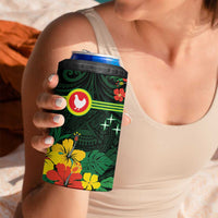 American Samoa Manu'atele Personalized 4 in 1 Can Cooler Tumbler Manua Island Hibiscus Flowers