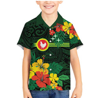 American Samoa Manu'atele Personalized Family Matching Mermaid Dress and Hawaiian Shirt Manua Island Hibiscus Flowers