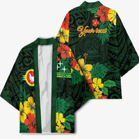 American Samoa Manu'atele Personalized Kimono Manua Island Hibiscus Flowers - Polynesian Pride