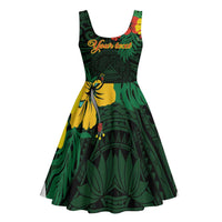 American Samoa Manu'atele Personalized Midi Dress Manua Island Hibiscus Flowers - Polynesian Pride